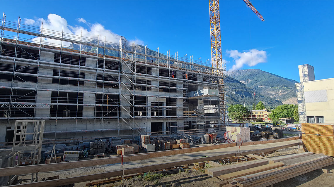 Baustelle Spitalzentrum Oberwallis, Brig